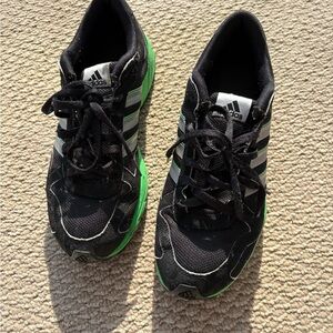 Adidas Black and Neon Green Running Shoes